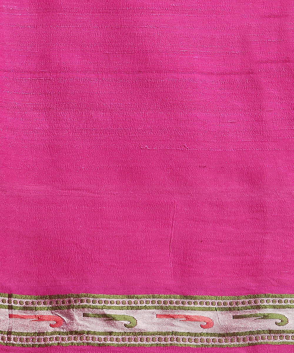 Handloom_Mustard_And_Pink_Pure_Tusser_Georgette_Banarasi_Saree_With_Cutwork_Boota_WeaverStory_06