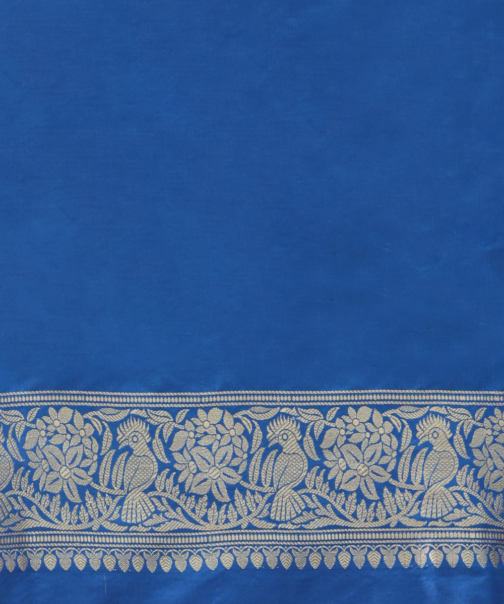 Blue_Handloom_Pure_Katan_Silk_Shikargah_Banarasi_Saree_With_All_Over_Zari_WeaverStory_05