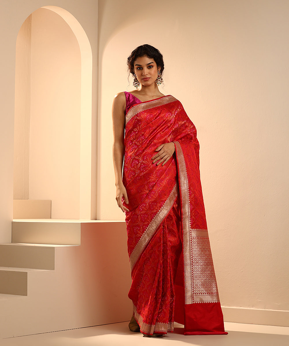 Red_Handloom_Pure_Satin_Silk_Tanchoi_Banarasi_Saree_With_Meenakari_Work_WeaverStory_04