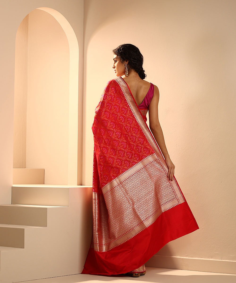 Red_Handloom_Pure_Satin_Silk_Tanchoi_Banarasi_Saree_With_Meenakari_Work_WeaverStory_03