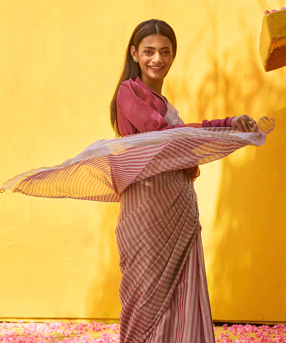 Handloom_Pink_And_Silver_Striped_Pure_Tissue_Chanderi_Saree_WeaverStory_01