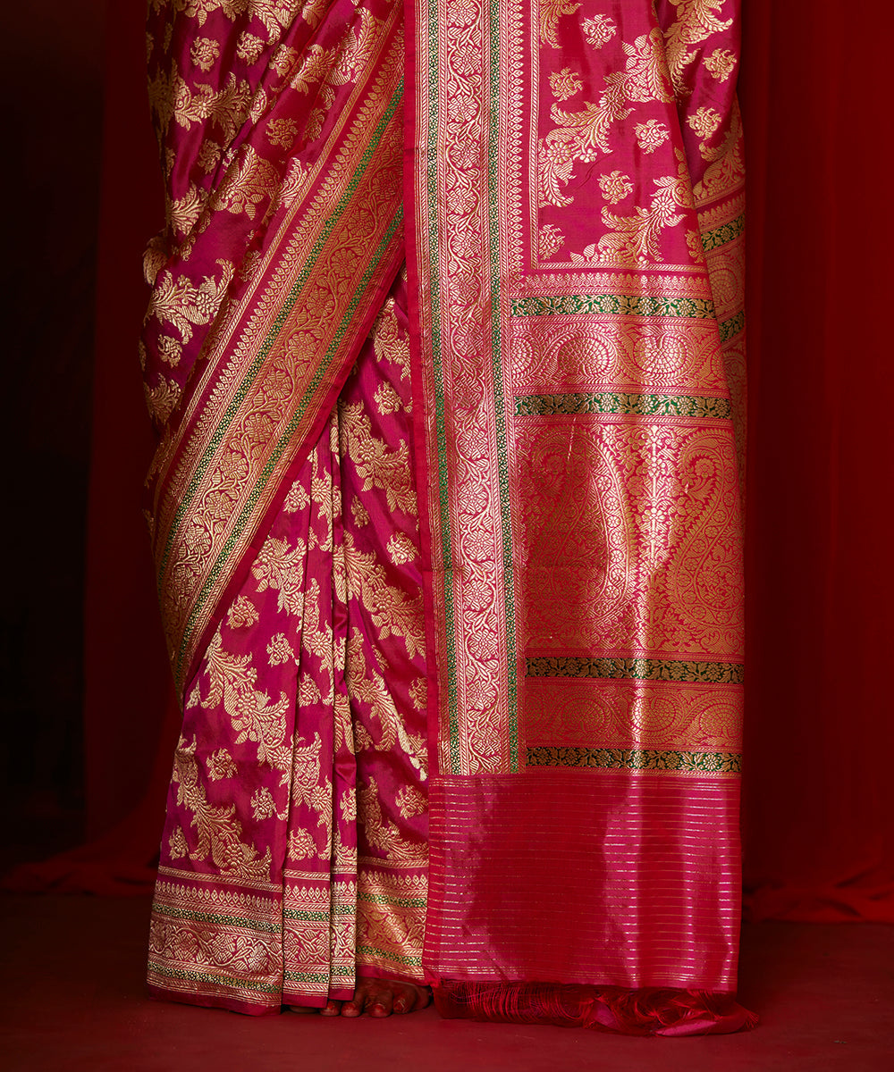 Handloom_Hot_Pink_Pure_Katan_Silk_Banarasi_Saree_With_Pure_Zari_WeaverStory_04