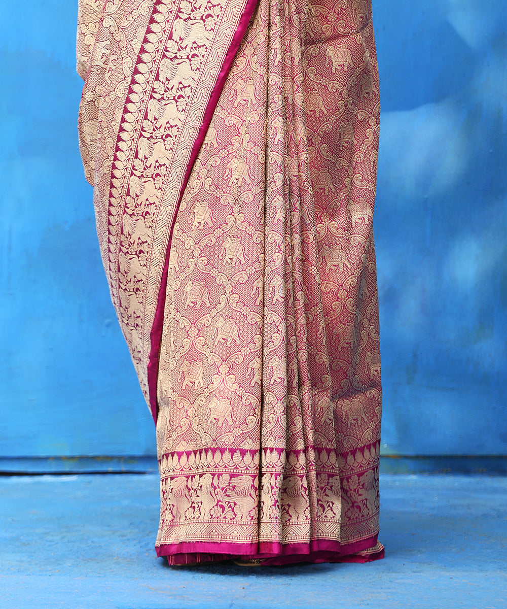 Handloom_Purple_Pure_Katan_Silk_Brocade_Shikargah_Banarasi_Saree_WeaverStory_04