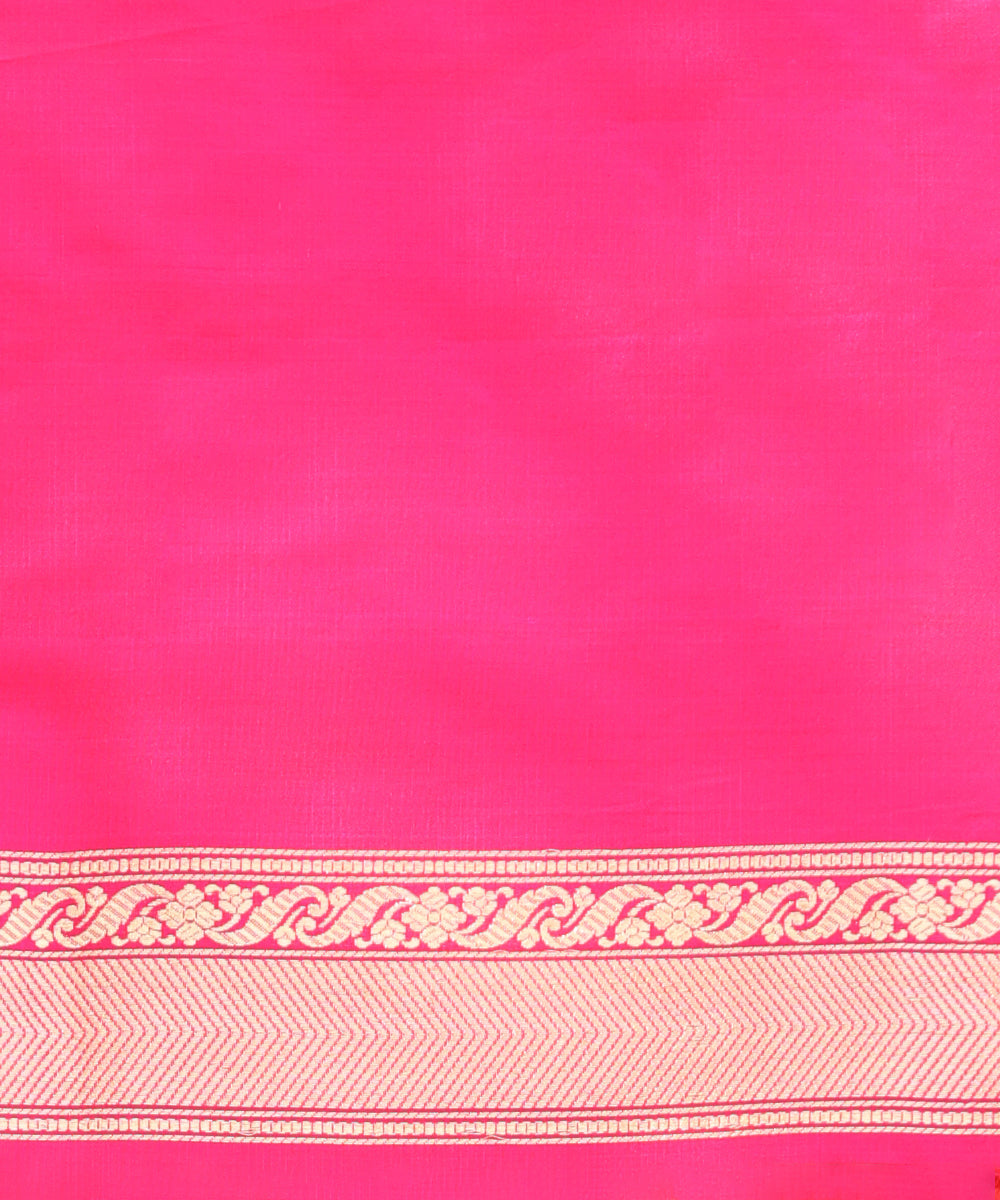 Handloom_Hot_Pink_Pure_Katan_Silk_Banarasi_Saree_With_Elephant_Booti_WeaverStory_05