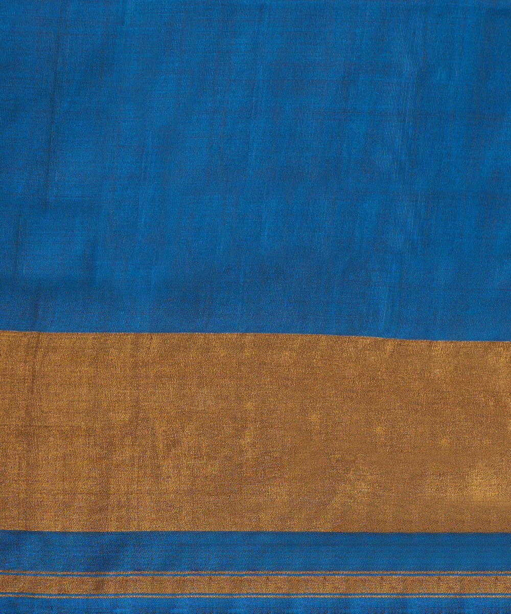 Cobalt_Blue_Handloom_Pure_Mulberry_Silk_Ikat_Patola_Saree_With_Mustard_Border_WeaverStory_05