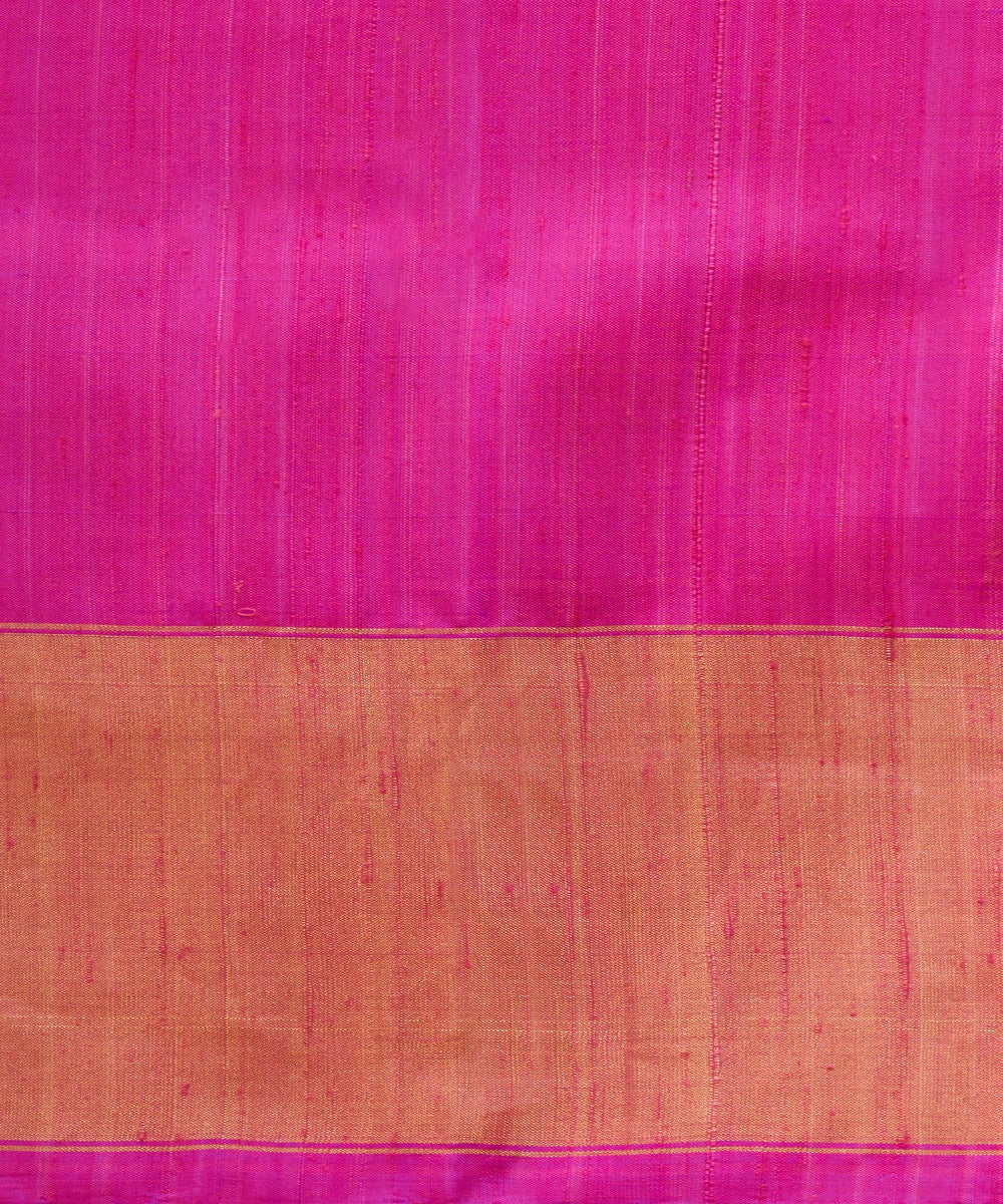 Pink_And_Yellow_Handloom_Pure_Raw_Silk_Ikat_Patola_Saree_With_Zari_Border_WeaverStory_05