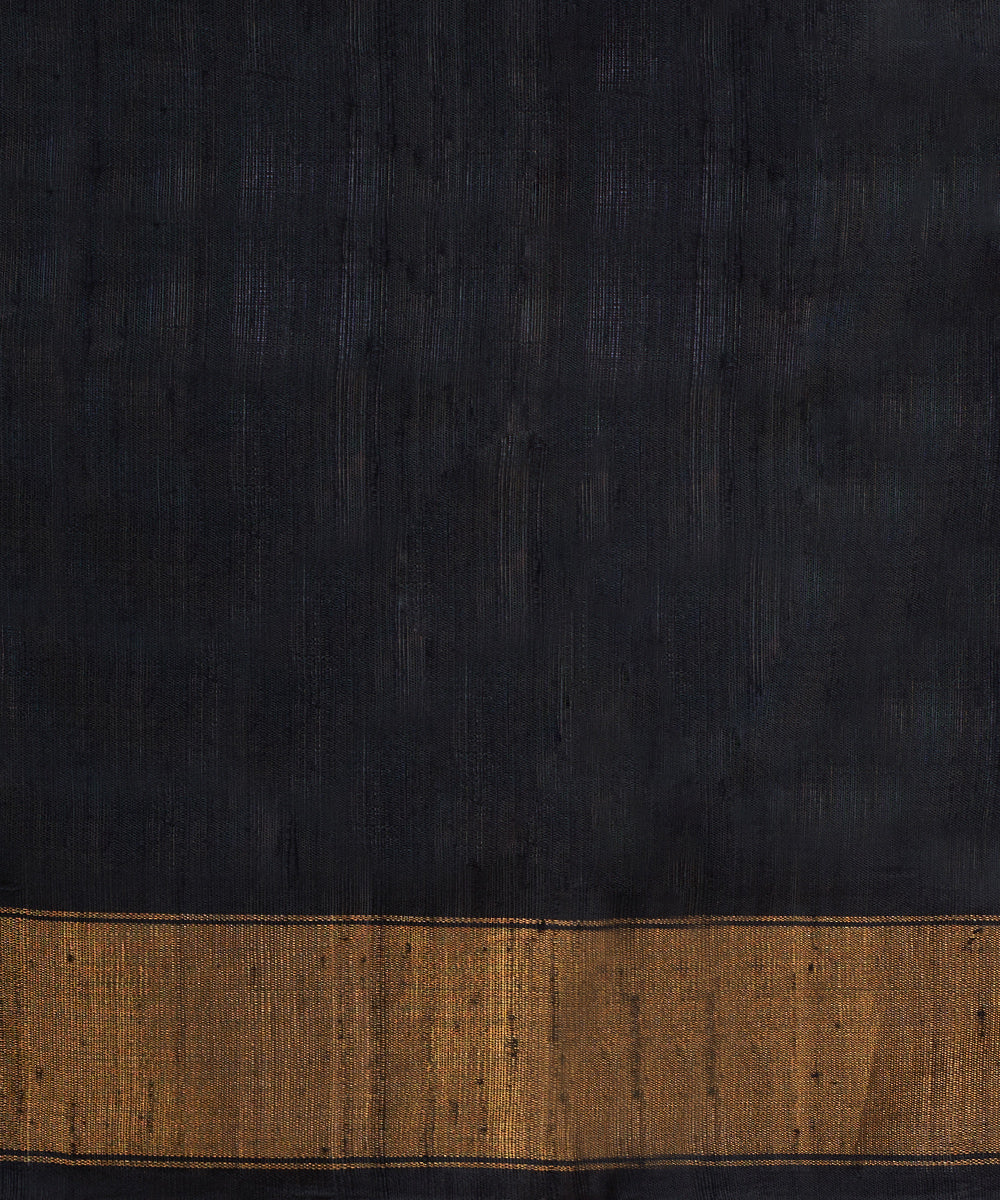 Teal_Blue_And_Black_Pure_Raw_Silk_Ikat_Patola_Saree_With_Zari_Border_WeaverStory_05