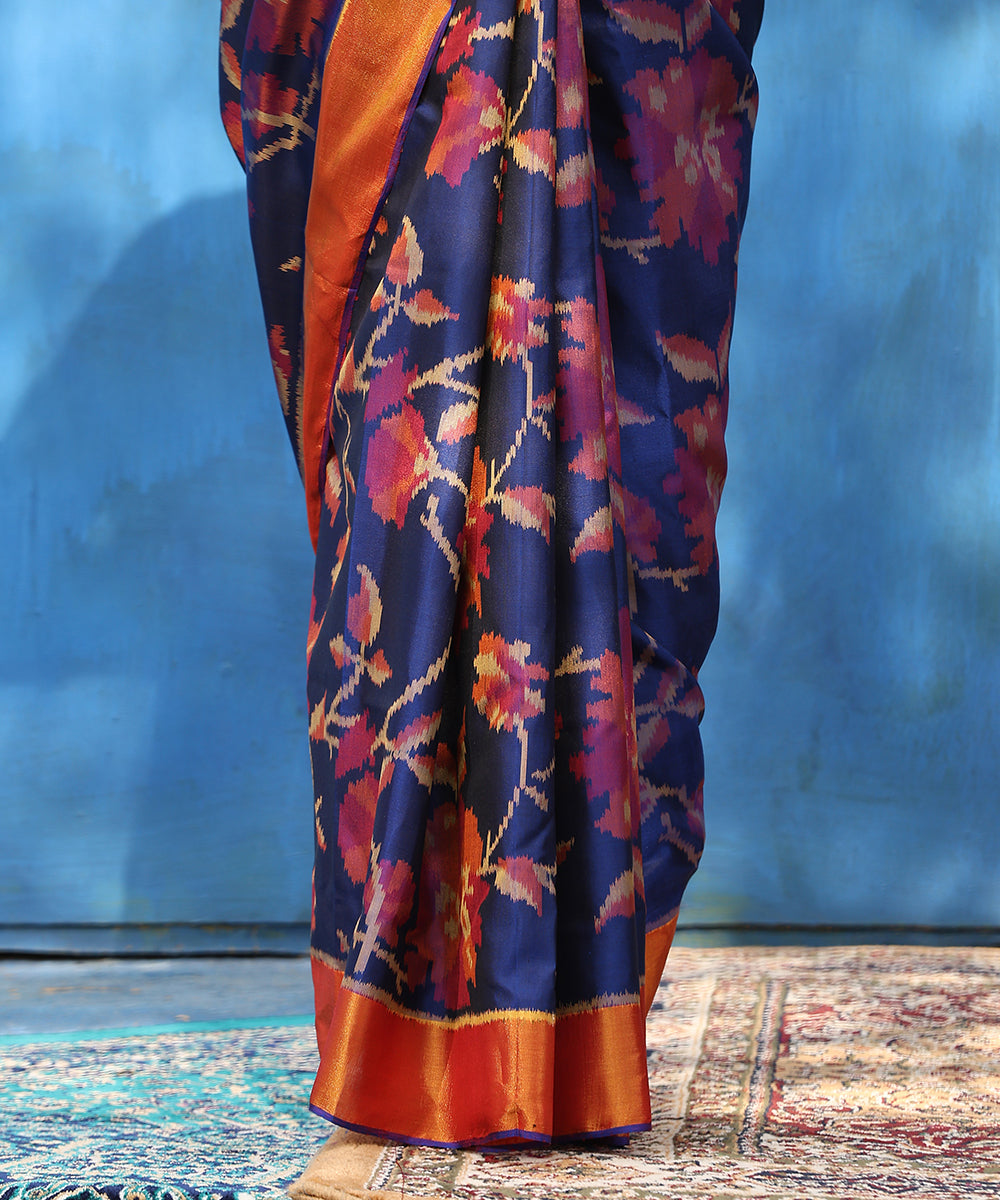 Handloom_Blue_And_Purple_Pure_Mulberry_Silk_Ikat_Patola_Saree_With_Zari_Border_WeaverStory_04