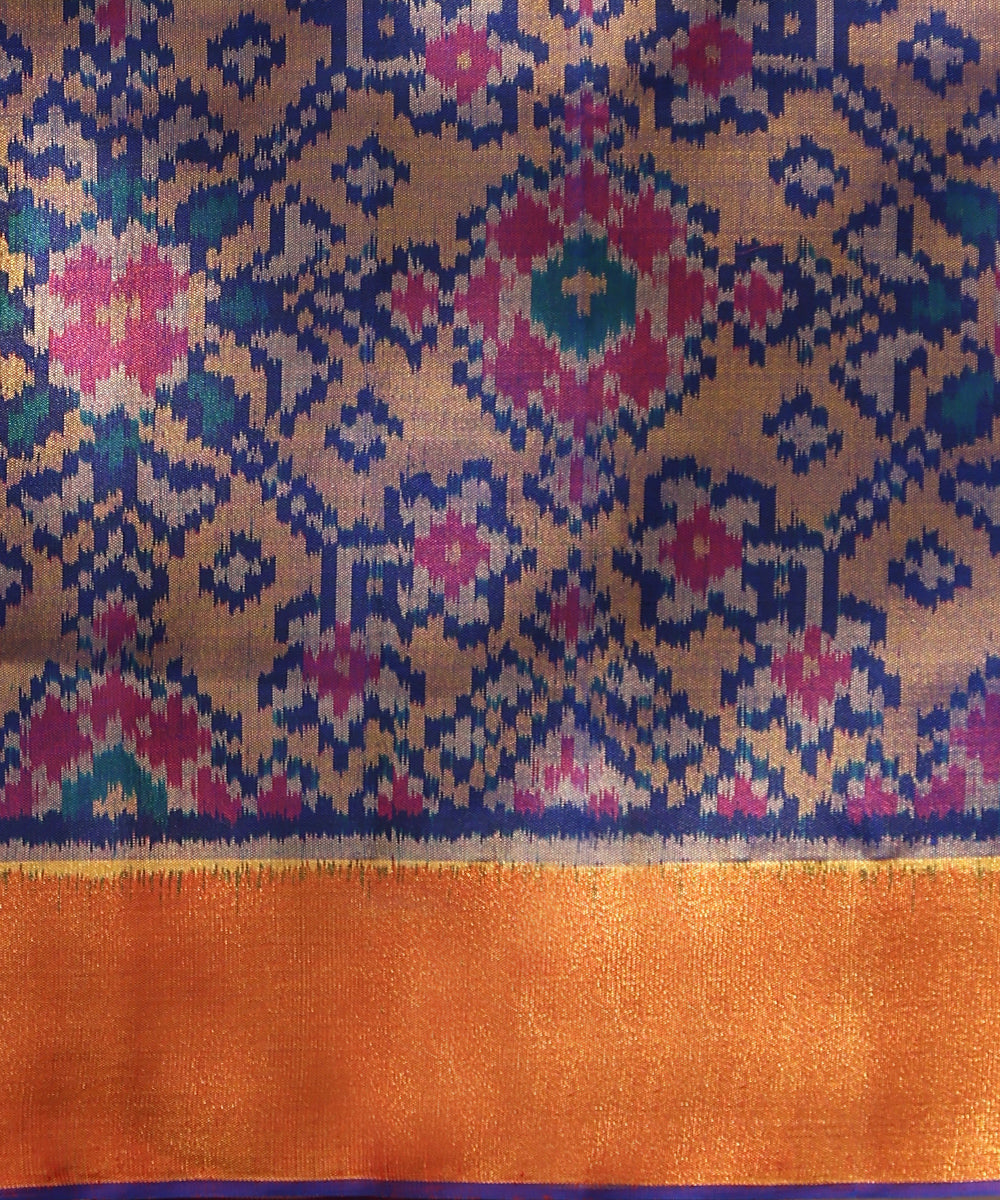 Handloom_Blue_And_Purple_Pure_Mulberry_Silk_Ikat_Patola_Saree_With_Zari_Border_WeaverStory_05