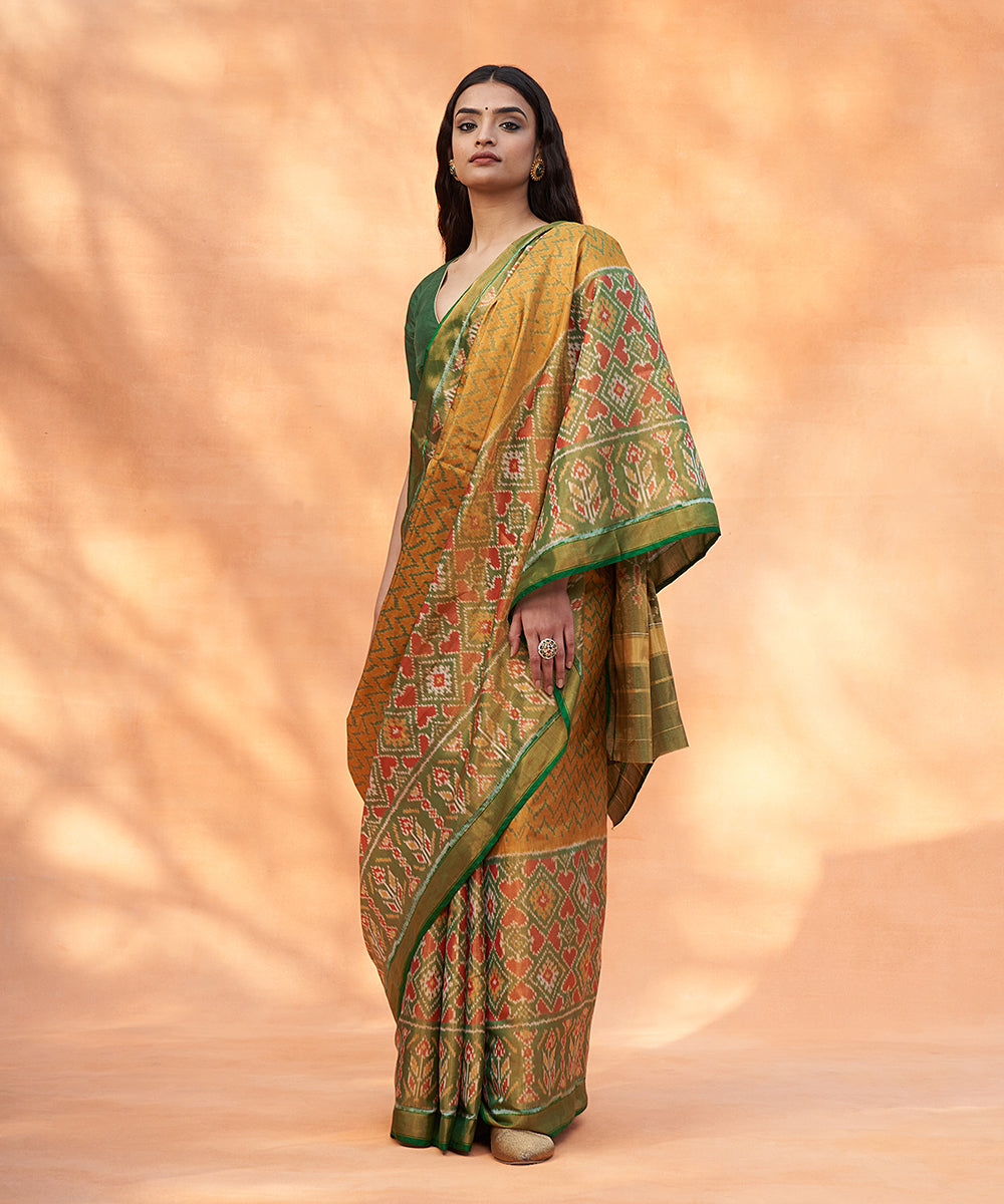 Green_And_Mustard_Handloom_Pure_Mulberry_Tissue_Patola_Saree_WeaverStory_02
