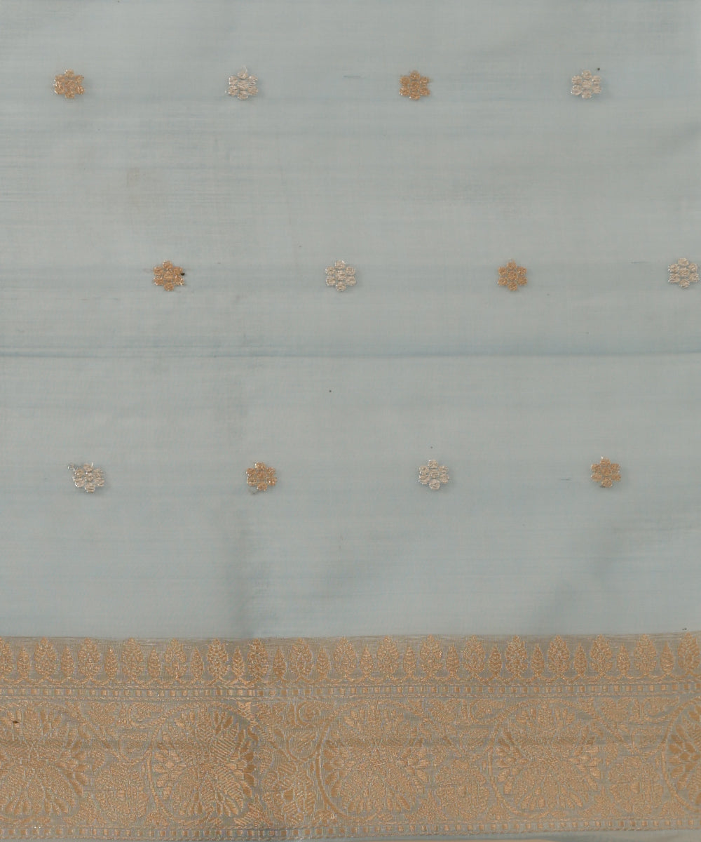 Light_Blue_Handloom_Pure_Kora_Silk_Banarasi_Saree_With_Sona_Rupa_Booti_And_Floral_Border_WeaverStory_05