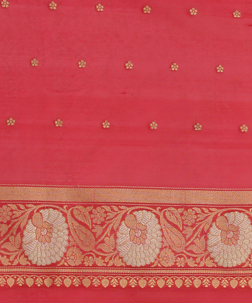 Handloom_Hot_Pink_Pure_Kora_Silk_Banarasi_Saree_With_Sona_Rupa_Booti_And_Floral_Border_WeaverStory_05