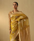 Handloom_Green_Dual_Tone_Pure_Kora_Silk_Banarasi_Saree_With_Sona_Rupa_Booti_And_Floral_Border_WeaverStory_01