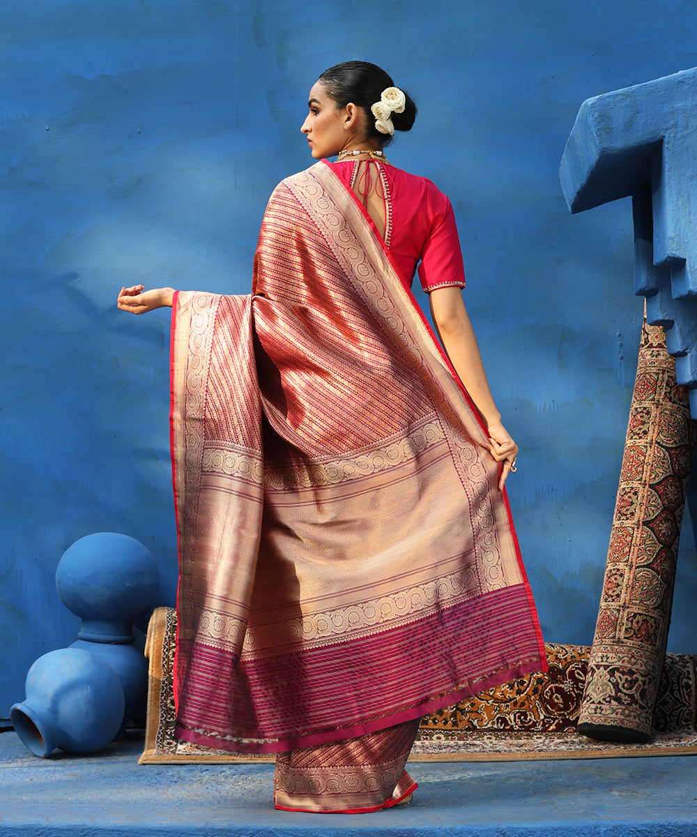 Wine_Handloom_Pure_Katan_Silk_Zari_Tanchoi_Banarasi_Saree_WeaverStory_03