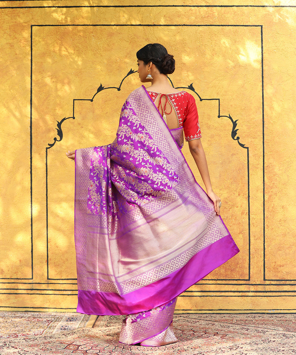 Purple_Handloom_Pure_Katan_Silk_Banarasi_Saree_With_Meenakari_WeaverStory_03