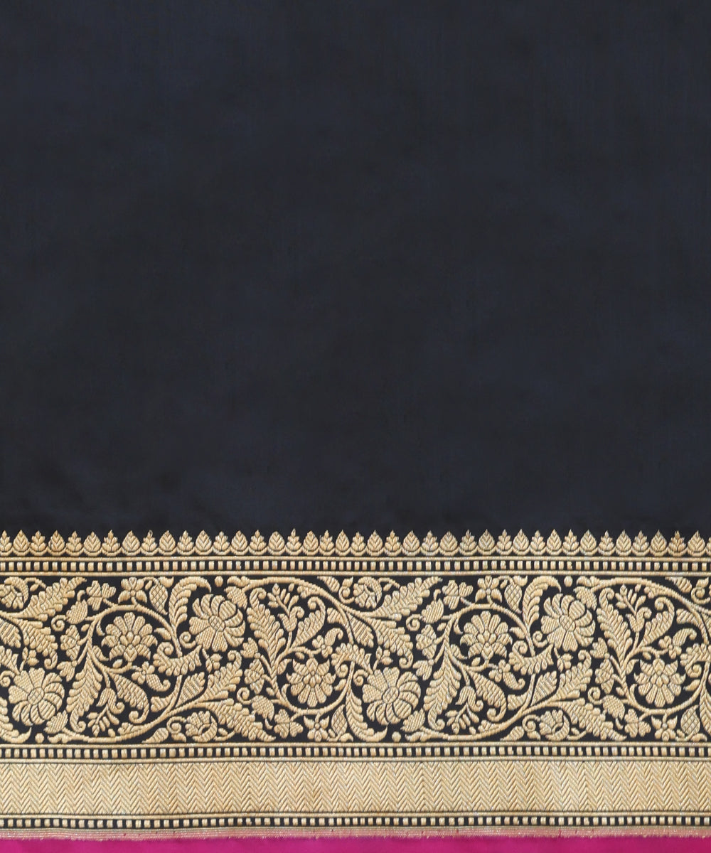 Handloom_Black_Pure_Katan_Silk_Banarasi_Saree_With_Meenakari_Boota_WeaverStory_05
