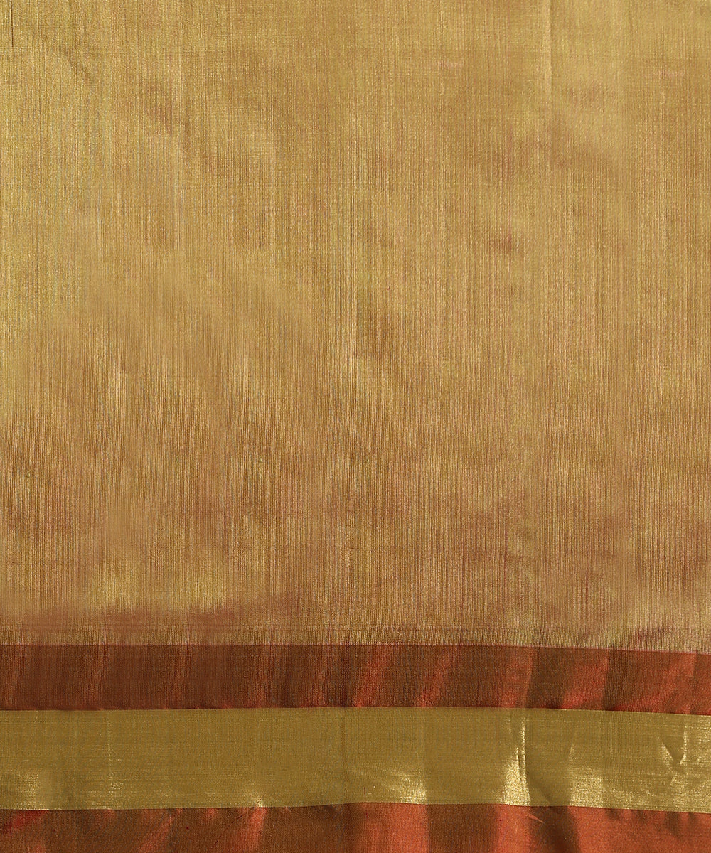 Green_And_Maroon_Dual_Tone_Pure_Chanderi_Silk_Saree_With_Lion_Motifs_WeaverStory_06