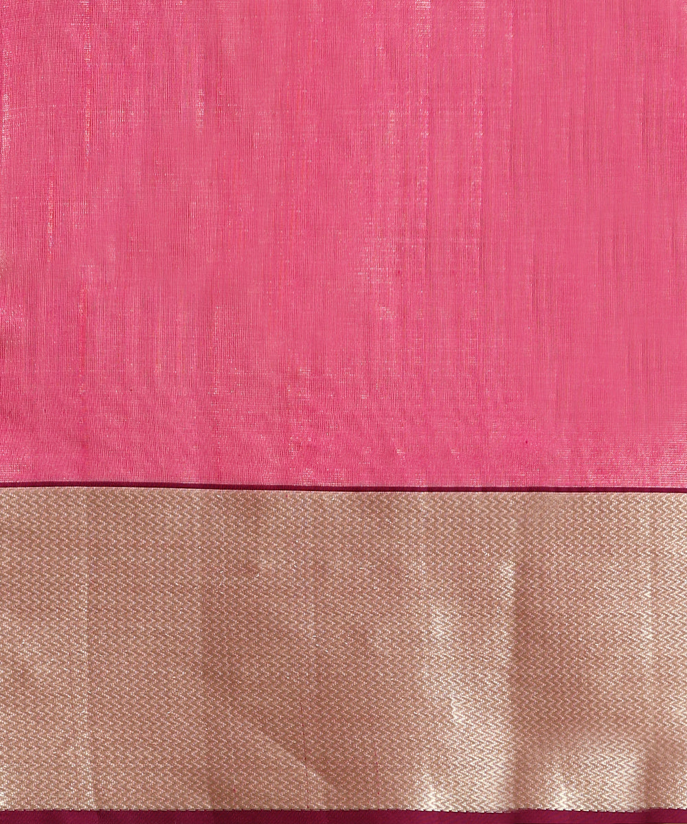 Handloom_Pink_Pure_Tissue_Chanderi_Saree_With_Twin_Bird_Motifs_And_Broad_Zari_Border_WeaverStory_06