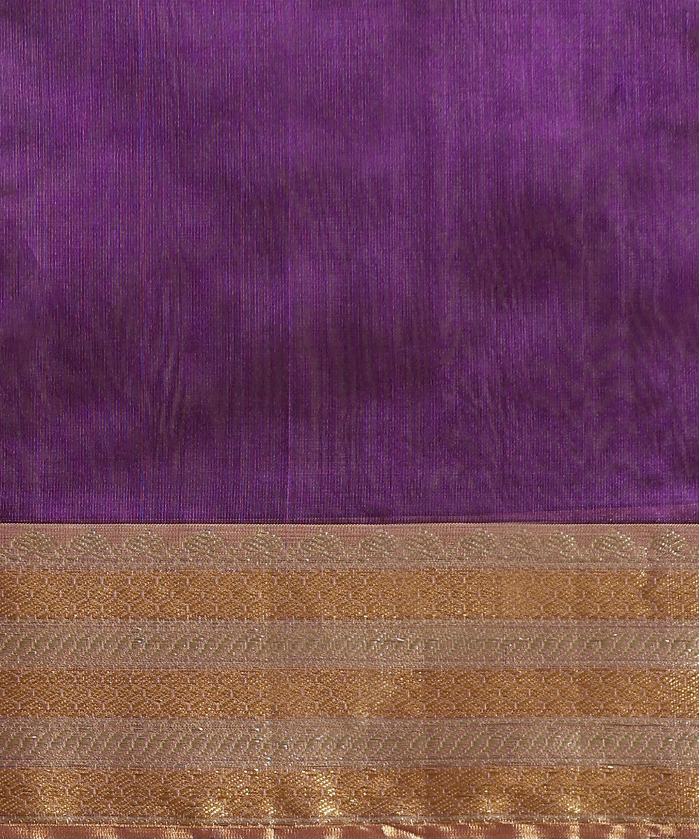 Handloom_Purple_Pure_Silk_Chanderi_Saree_With_Gold_And_Silver_Zari_Floral_Boota_And_Zari_Border_WeaverStory_06