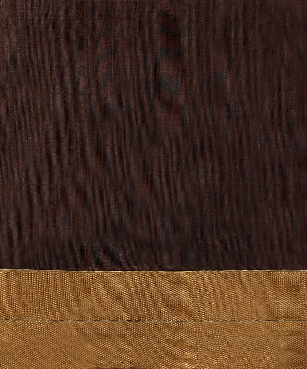 Handloom_Coke_Brown_Pure_Silk_Chanderi_Saree_With_Zari_And_Meenakari_Floral_Boota_WeaverStory_06