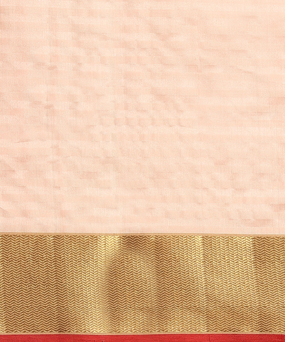 Peach_Handloom_Striped_Pure_Silk_Chanderi_Saree_With_Floral_Boota_And_Zari_Border_WeaverStory_06