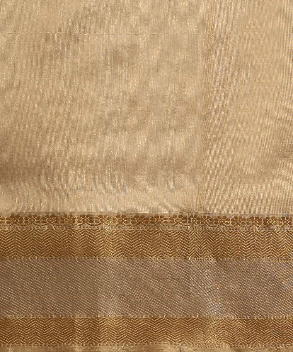 Khaki_Handloom_Pure_Chanderi_Silk_Saree_With_Silver_Zari_Floral_Motif_And_Broad_Zari_Border_WeaverStory_06