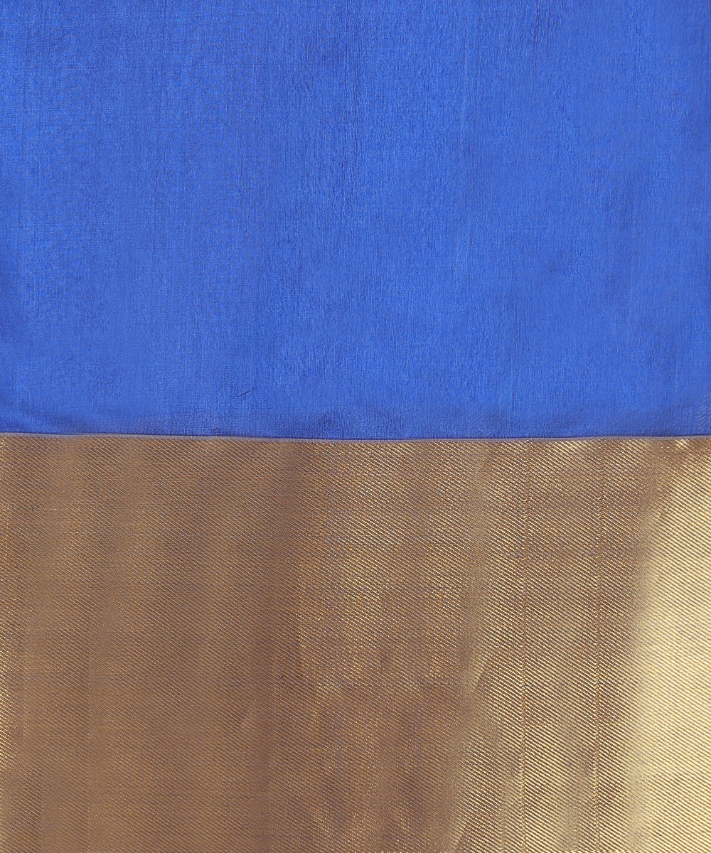 Handloom_Electric_Blue_Pure_Chanderi_Silk_Saree_With_Broad_Zari_Border_WeaverStory_05