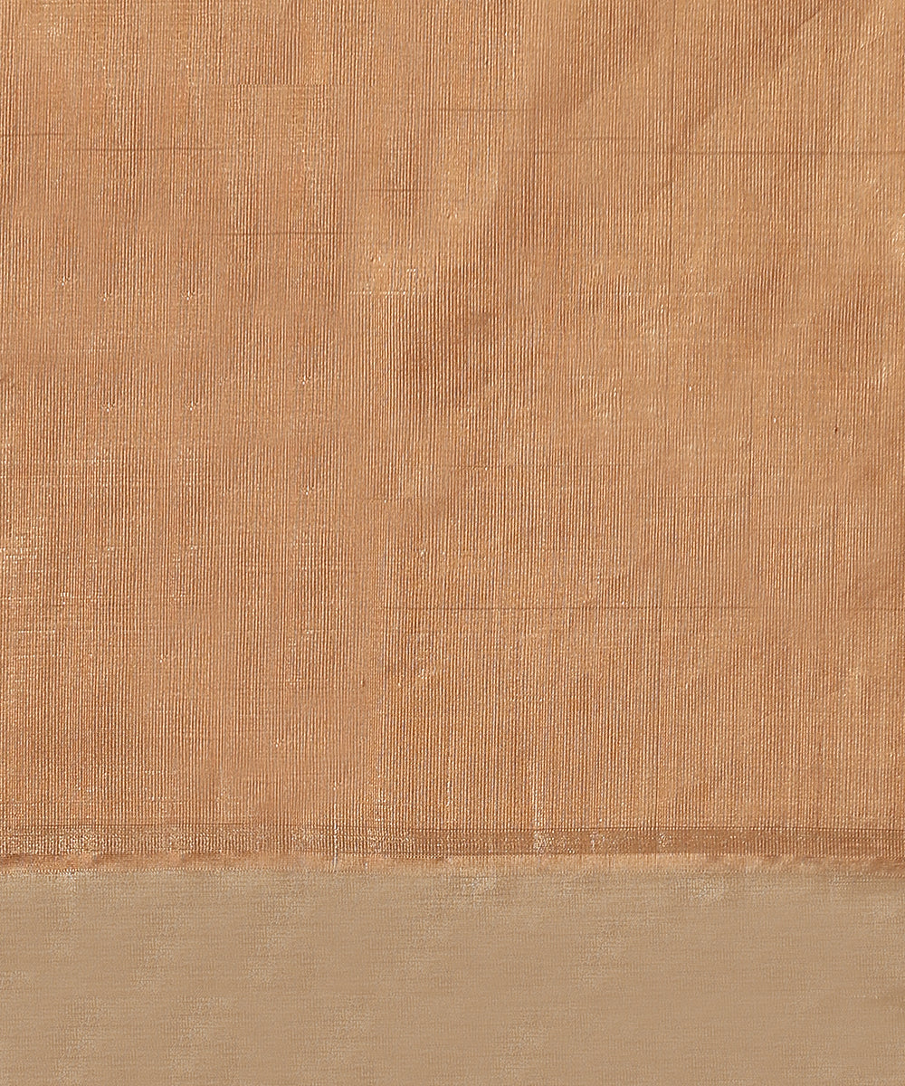 Brown_And_Silver_Handloom_Pure_Silk_Tissue_Chanderi_Saree_With_Meenakari_Floral_Booti_WeaverStory_06