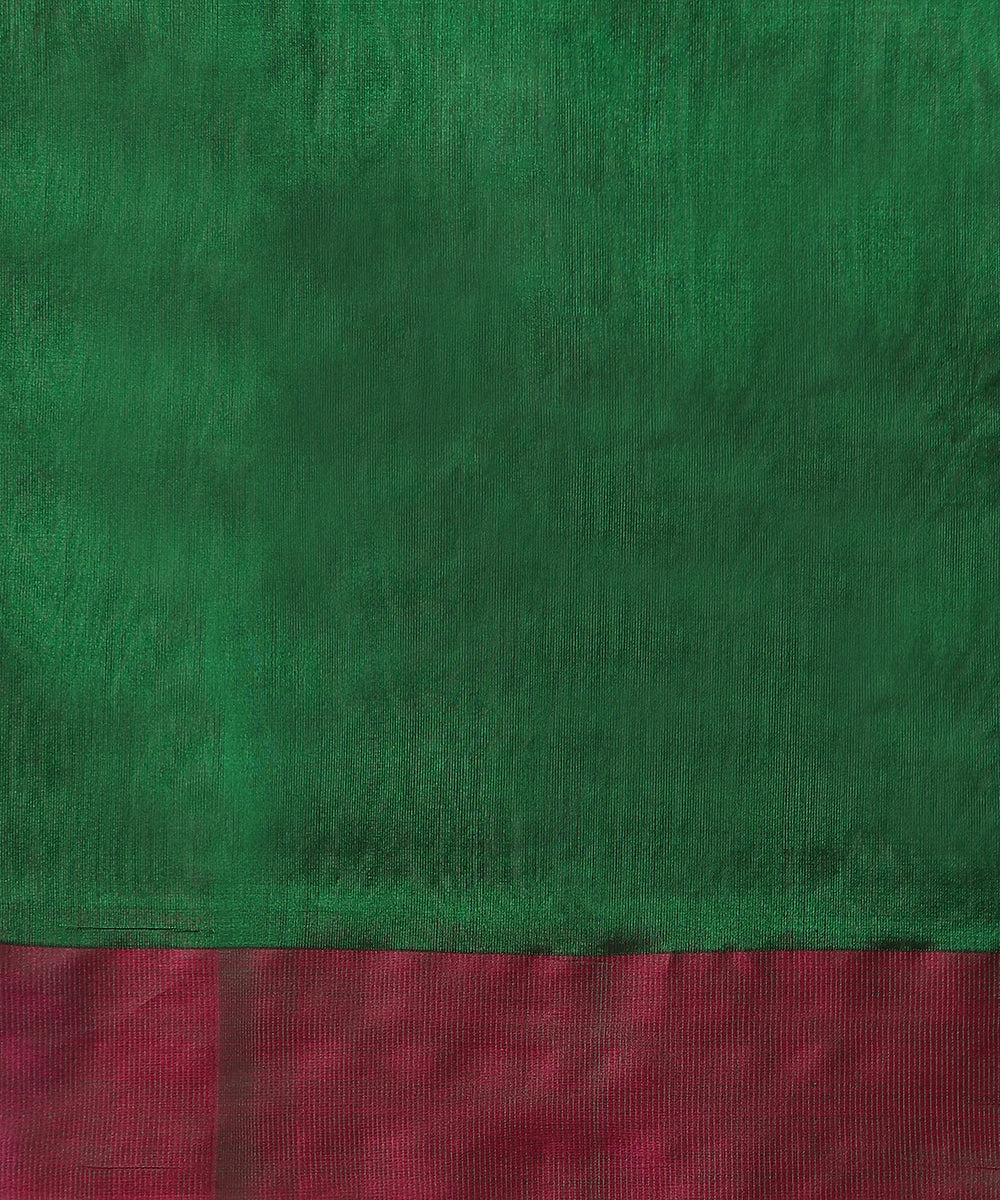 Handloom_Green_Pure_Silk_Chanderi_Saree_With_Wheat_Flower_Motif_And_Pink_Mashroo_Border_WeaverStory_06