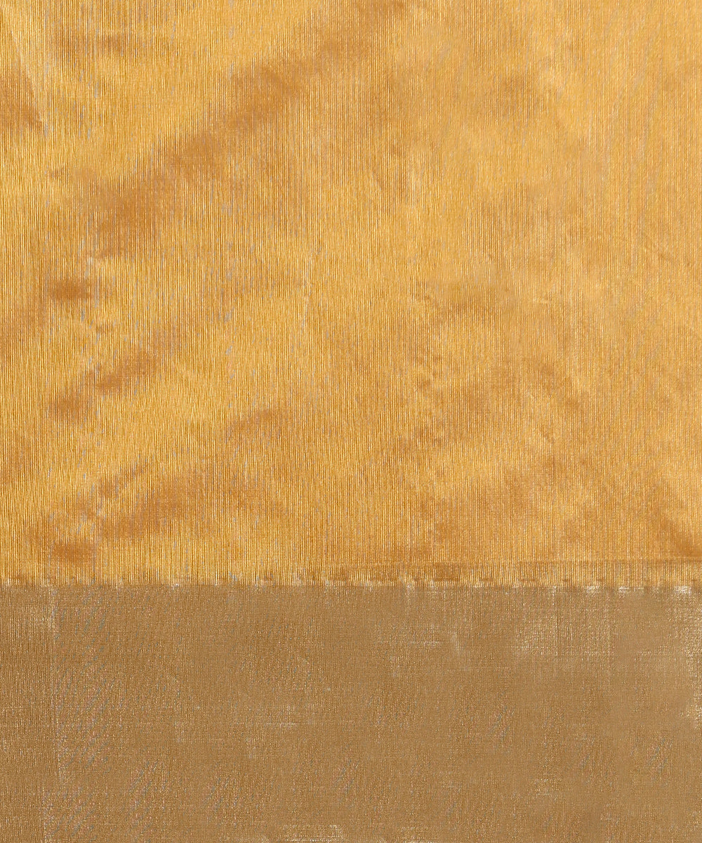 Handloom_Mustard_Pure_Silk_Chanderi_Saree_With_Grey_Flowers_And_Zari_Border_WeaverStory_06