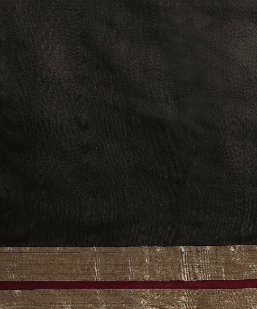 Black_Handloom_Pure_Silk_Chanderi_Saree_With_Cow_Motifs_WeaverStory_06