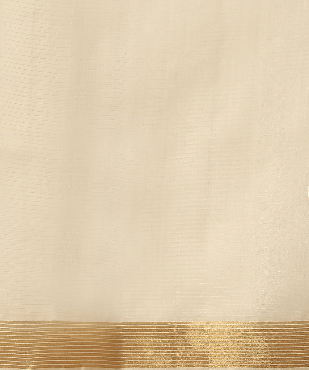 Handloom_White_Pure_Kora_Chanderi_Saree_With_Self_Stripes_And_Floral_Motifs_WeaverStory_06