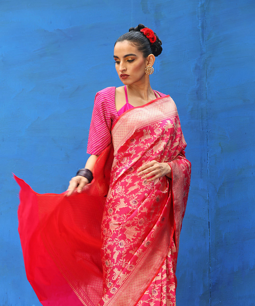 Hot_Pink_Pure_Katan_Silk_Kimkhab_Banarasi_Saree_With_Zari_WeaverStory_01