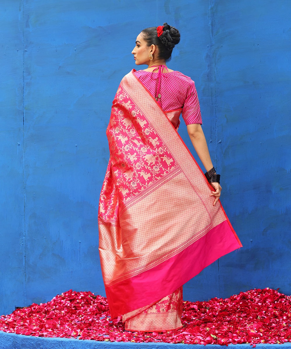 Hot_Pink_Pure_Katan_Silk_Kimkhab_Banarasi_Saree_With_Zari_WeaverStory_03