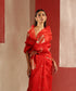 Red_Handloom_Pure_Kora_Silk_Banarasi_Saree_With_Gold_Zari_Kadhwa_Boota_WeaverStory_01