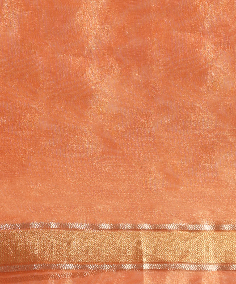 Rust_And_Gold_Handloom_Pure_Tissue_Silk_Banarasi_Saree_With_Gold_And_Silver_Zari_Boota_WeaverStory_05