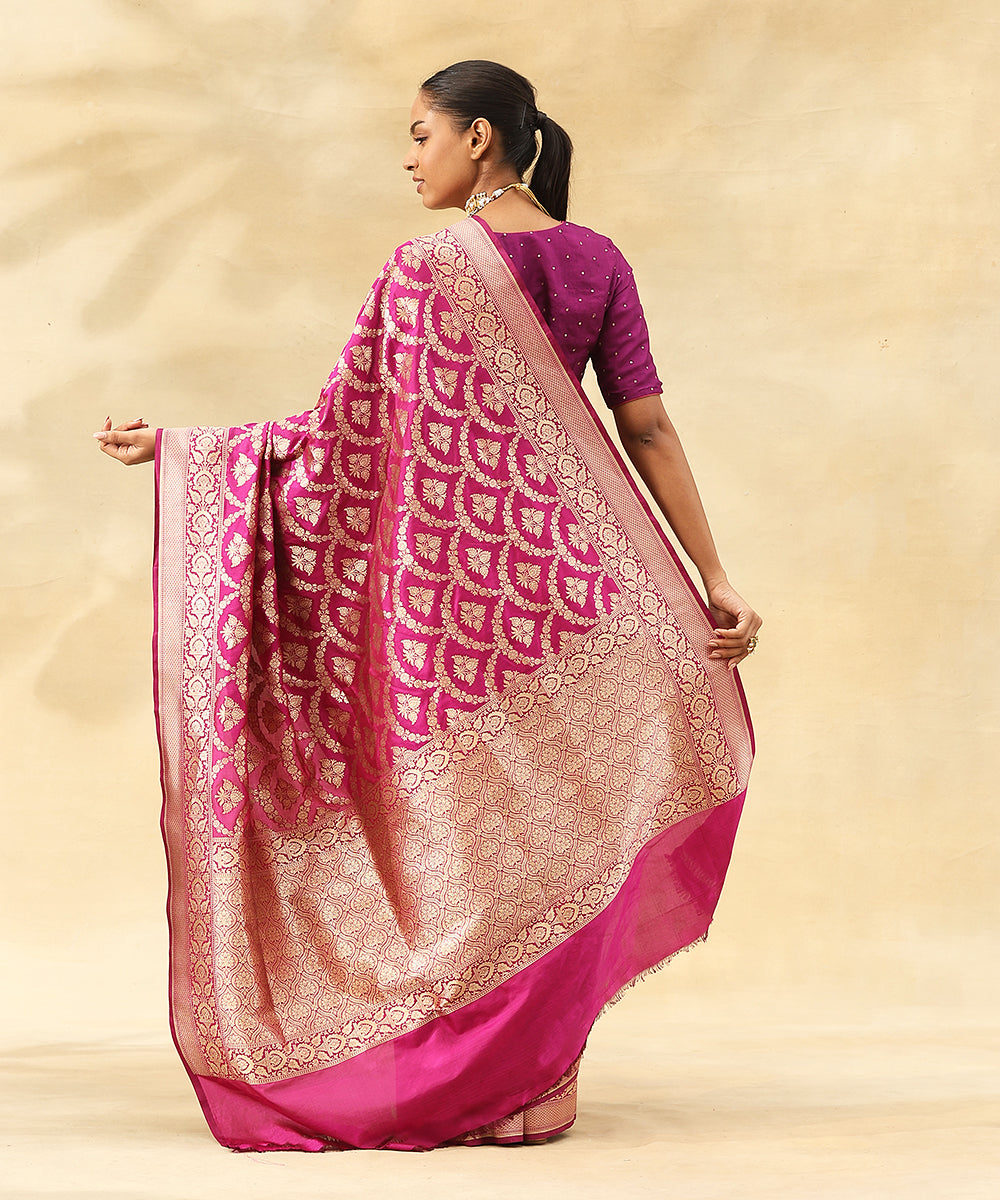 Plum_Pure_Katan_Silk_Handloom_Banarasi_Saree_With_All_Over_Zari_Jaal_In_Cutwork_Weave_WeaverStory_03