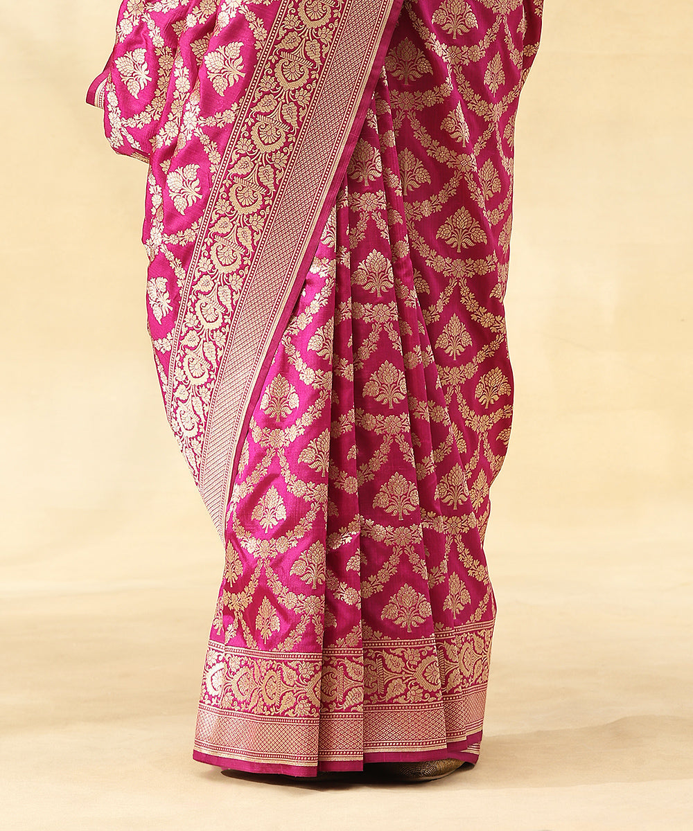 Plum_Pure_Katan_Silk_Handloom_Banarasi_Saree_With_All_Over_Zari_Jaal_In_Cutwork_Weave_WeaverStory_04
