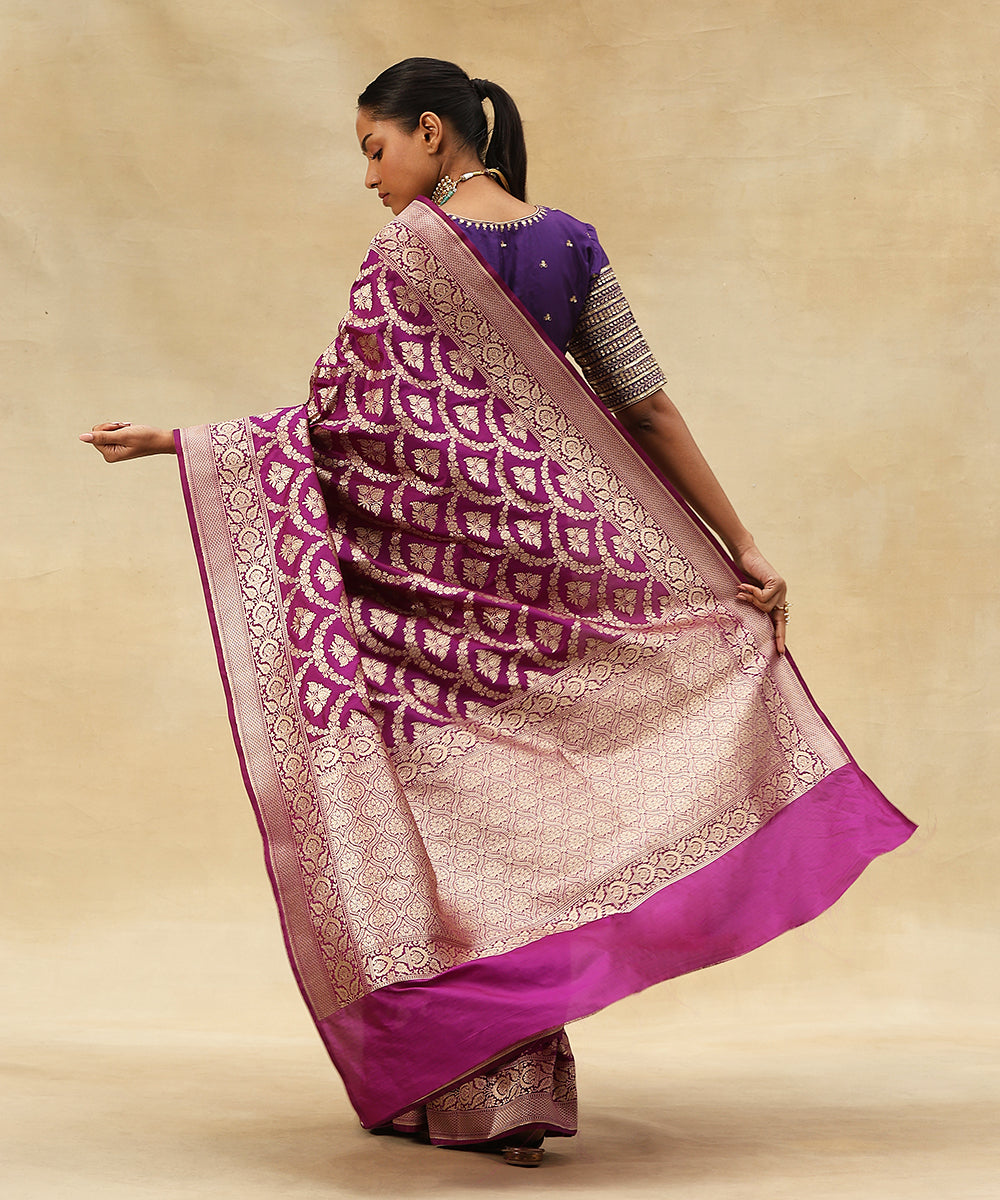 Purple_Pure_Katan_Silk_Handloom_Banarasi_Saree_With_All_Over_Zari_Jaal_In_Cutwork_Weave_WeaverStory_03