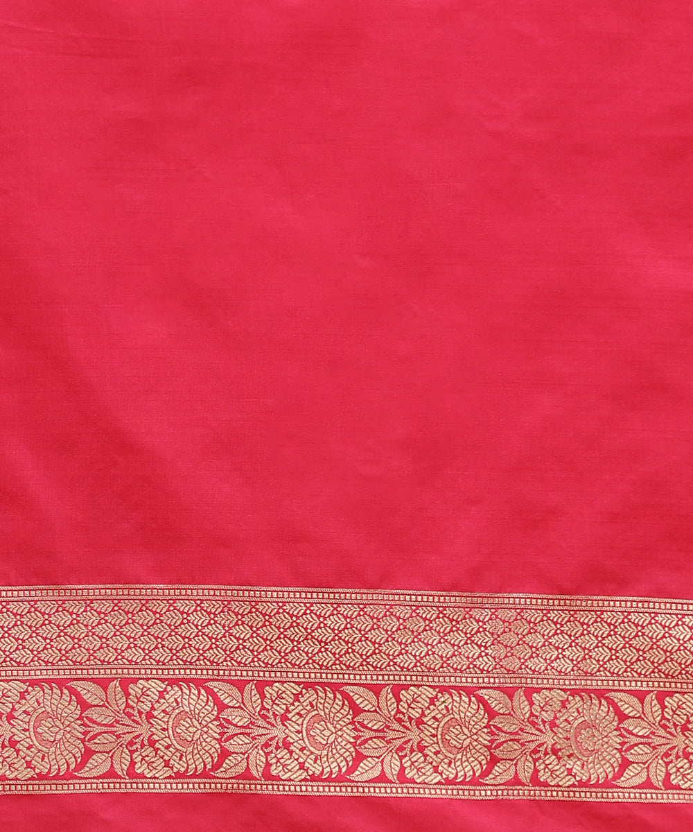 Handloom_Candy_Pink_Pure_Katan_Silk_Banarasi_Saree_With_Zari_Jaal_And_Leaves_WeaverStory_05