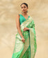 Handloom_Green_Dual_Tone_Pure_Katan_Silk_Banarasi_Saree_With_Zari_Jaal_And_Leaves_WeaverStory_01