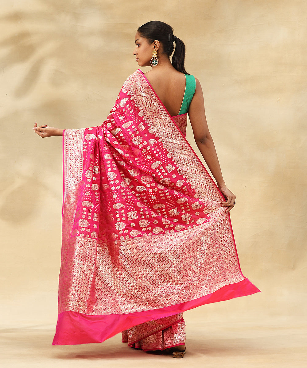 Handloom_Pink_Pure_Katan_Silk_Banarasi_Saree_With_Paisleys_And_Mughal_Motifs_WeaverStory_03
