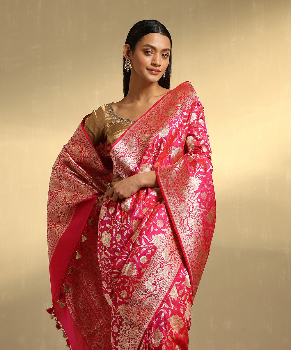 Pink_Handloom_Pure_Katan_Silk_Jangla_Banarasi_Saree_With_Cutwork_Weave_WeaverStory_02