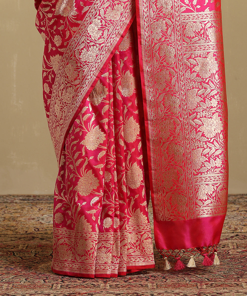 Pink_Handloom_Pure_Katan_Silk_Jangla_Banarasi_Saree_With_Cutwork_Weave_WeaverStory_04
