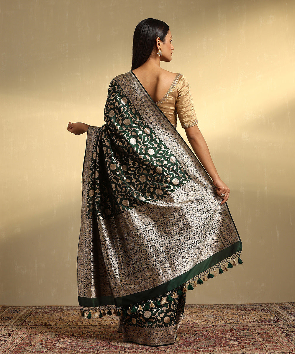 Bottle_Green_Handloom_Pure_Katan_Silk_Jangla_Banarasi_Saree_With_Cutwork_Weave_WeaverStory_03