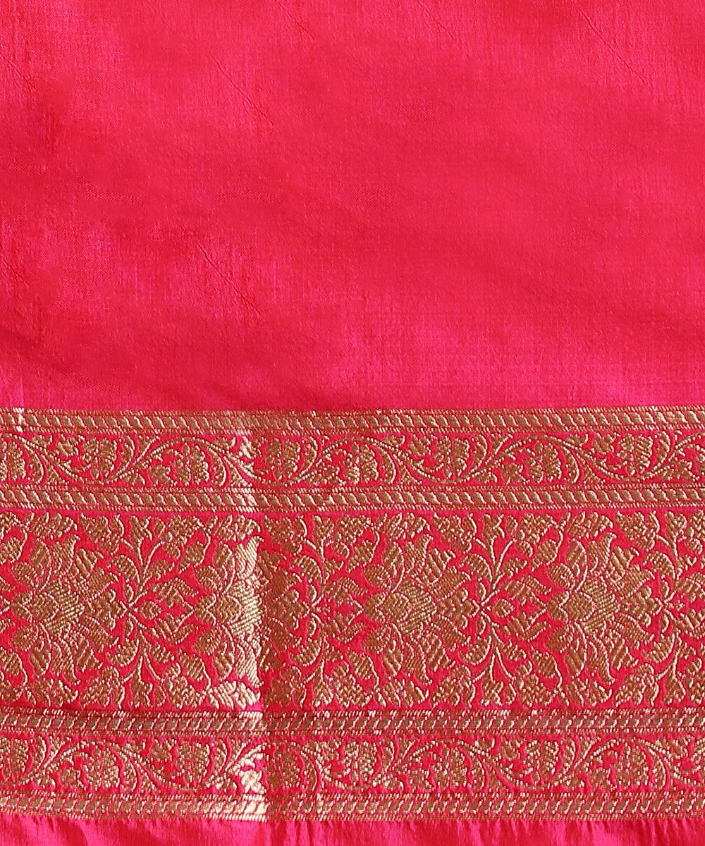 Handloom_Pink_Pure_Katan_Silk_Jangla_Banarasi_Saree_With_Cutwork_Booti_WeaverStory_05