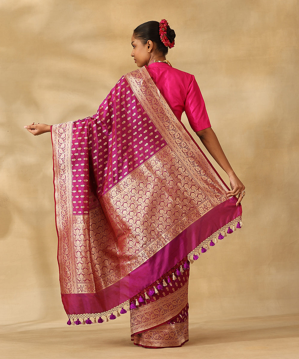 Handloom_Plum_Pure_Katan_Silk_Banarasi_Saree_With_Zari_Booti_In_Cutwork_Weave_WeaverStory_03