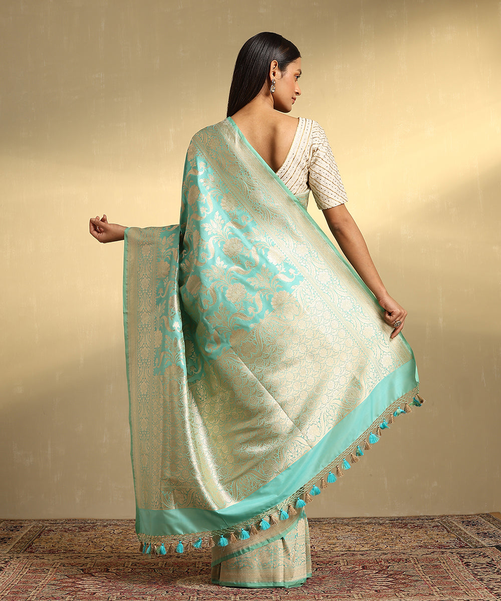 Handloom_Aqua_Blue_Pure_Katan_Silk_Banarasi_Saree_With_Cutwork_Jaal_WeaverStory_03