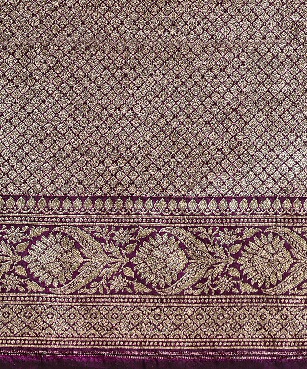 Handloom_Purple_Pure_Katan_Silk_Jangla_Banarasi_Saree_With_Silver_Zari_Meenakari_WeaverStory_05
