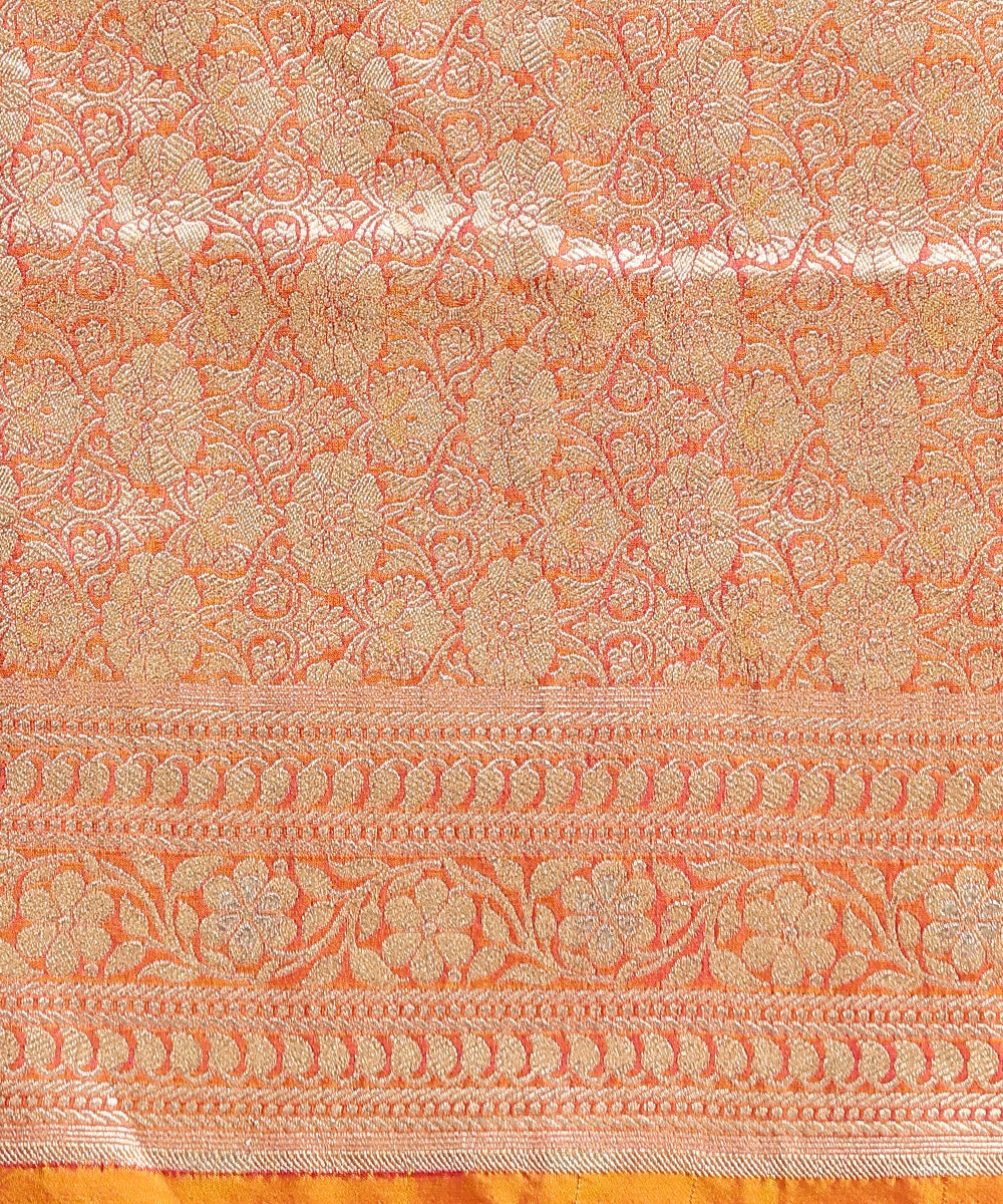 Handloom_Peach_Dual_Tone_Pure_Katan_Silk_Banarasi_Saree_With_Jaal_WeaverStory_05